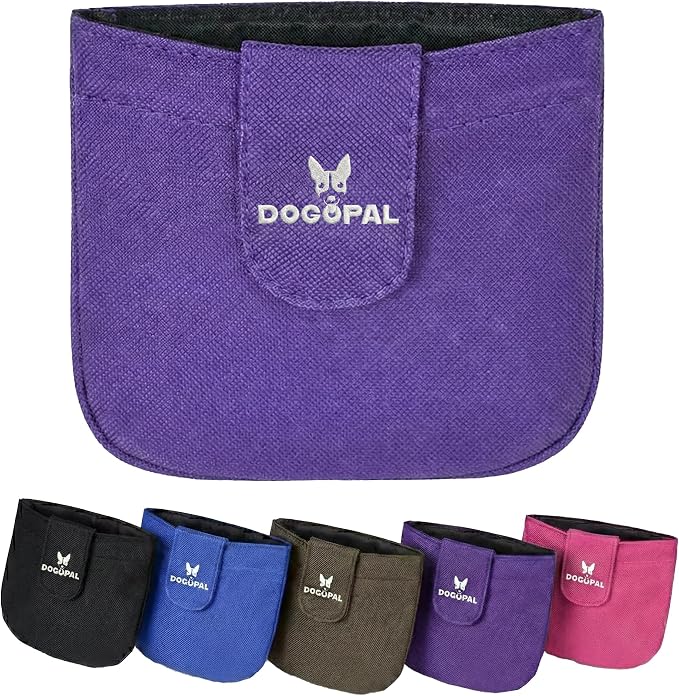 DOGOPAL Dog Treat Pouch for Training – Compact Pocket Reward Pouch with Magnetic Closure, Lightweight & Secure Treat Holder, Ideal for Dog Training & Walks (Purple)