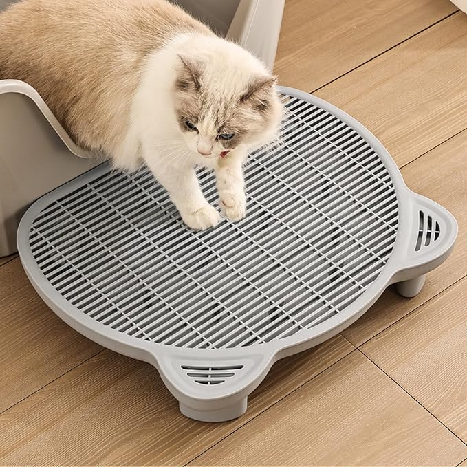 SpaceTime Cat Litter Mat Litter Trapping Mat,20.08"x15.94"x3.54"Large Dual-Layer Cat Litter Box Mat for Kitty,Floor Protection,Waterproof Urineproof(Grey)