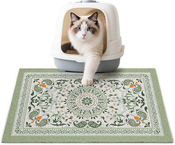 Unicorn Catcher 24"x15" Cat Litter Mat Non-Slip Washable Litter Box Mat | High-Density PVC Litter Catcher Mat Efficiently Traps Scattered Litter From Paws To Keep Floors Clean