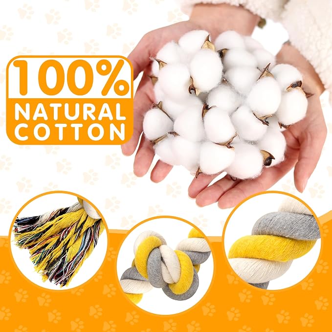 Norvy XXL 6-Knot Dog Rope Toy for Large Dogs Aggressive Chewers 40in Long Heavy Duty Rope Toy Almost Durable Dog Tug Toy Puppy Cotton