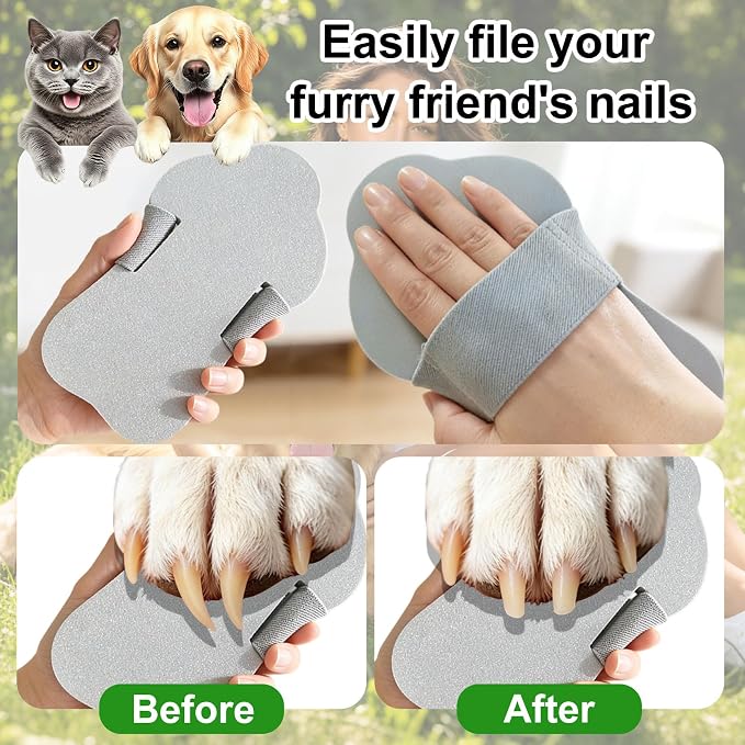 Dog Nail Scratch Board with Hand Strap, Portable Pet Nail File Sandpaper Board, Non-Slip EVA Dog Nail Grinder for Small Medium Large Dogs, Stress-Free Quiet Nail Trimming Tool, Lightweight Grey