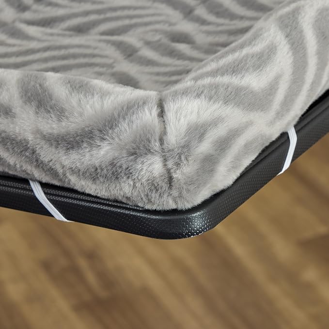 MidWest Homes for Pets QuiteTime Deluxe Wave Bolster Bed for Tiny Dogs; Easily Machine Wash and Dry; Gray; 18"; 40218-WVGY