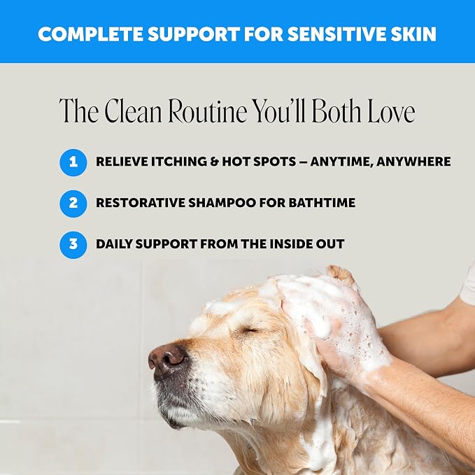 Restore + Soothe Hot Spot Spray for Dogs & Cats – Gentle Dog Skin Spray with Aloe Vera & MicroSilver BG – Soothes Itching, Hot Spots & Irritation – Dog Itch & Hot Spot Remedy for Sensitive Skin – 4oz