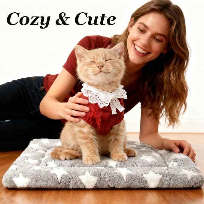 Dog Bed Mat 4 Pcs - Reversible Dog Crate Bed Mats, Soft & Breathable Kennel Pad, Durable Crate Bed for Dogs & Cats