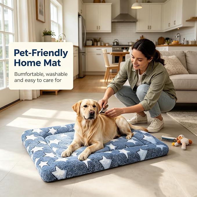 Dog Bed Mat - Reversible Dog Crate Bed Mats, Soft & Breathable Kennel Pad, Durable Crate Bed for Small Medium Large Dogs & Cats