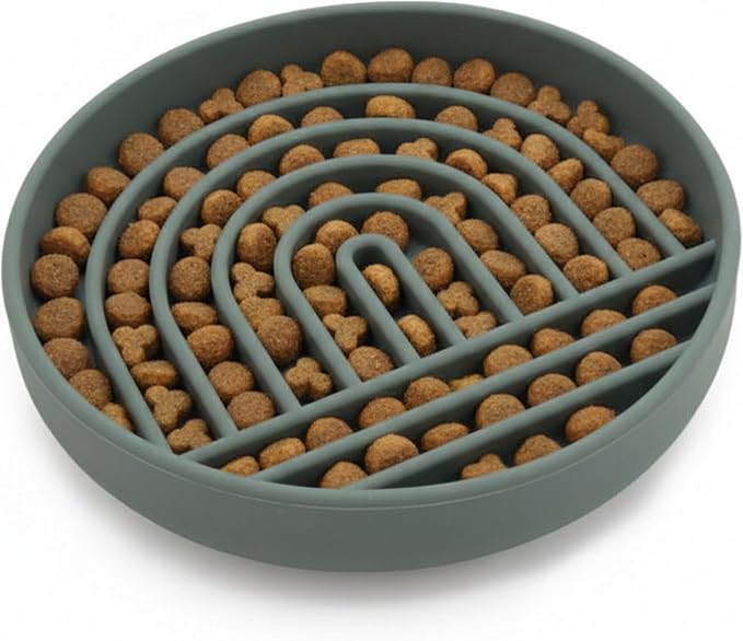 Should We Go? Slow Feeder Dog Bowls - Medium Size Silicone Slow Eating Dog Bowl for Puppies & Dogs with Suction Cup -Dishwasher-Safe, Lick Mat Design, Reduces Gulping,for All Breeds,7.5”x1.5”- Spruce