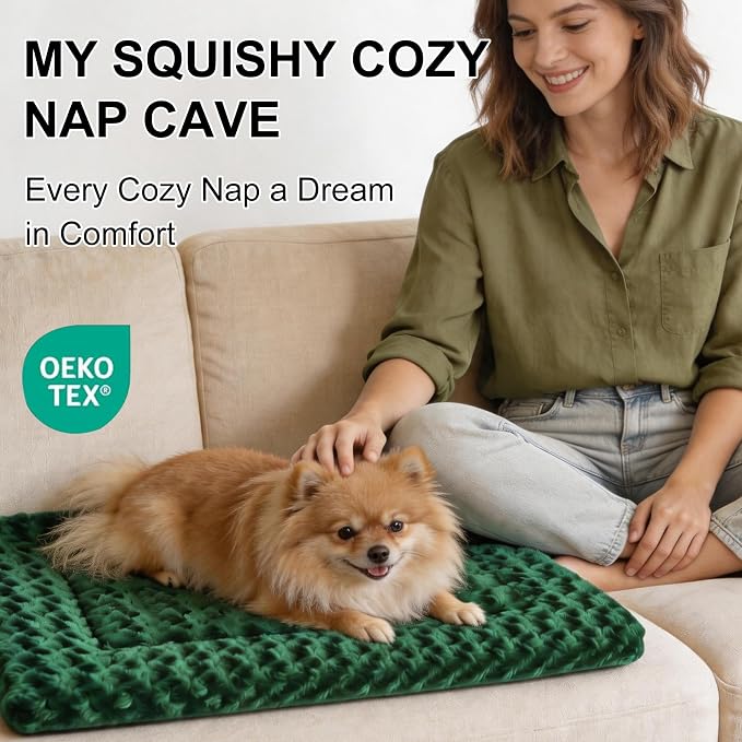 Dog Bed Mat, Reversible Crate Pads for Small/Medium/Large Dogs & Cats Sleeping, Portable & Soft, Dog Beds Crate Pad (Mix, S(24"*18"*1.5")) (Mixed Colors - B-4PCS, S(24"*18"*1.5"))