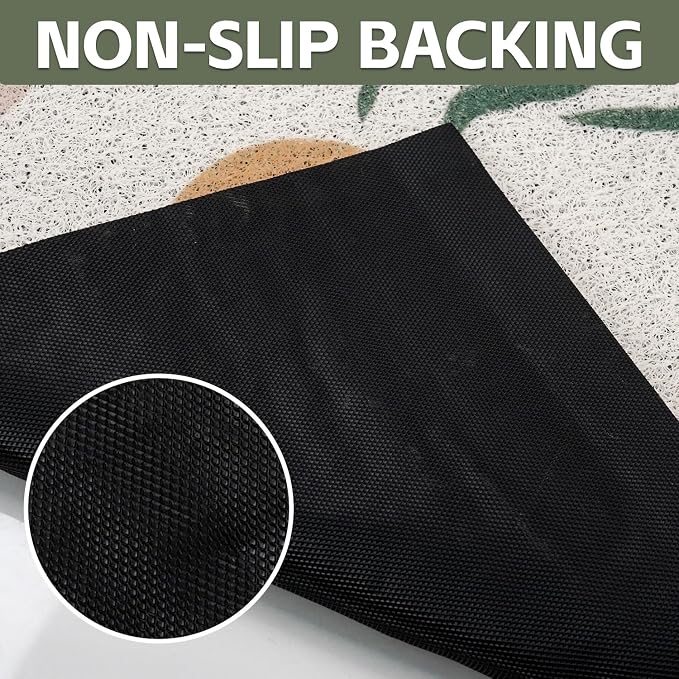 Cat Litter Mat Litter Trapping Mat, 33"x22" Waterproof Urine Proof Litter Box Mat Catcher Mat Non-Slip Washable for Kitty Kitten, Orange