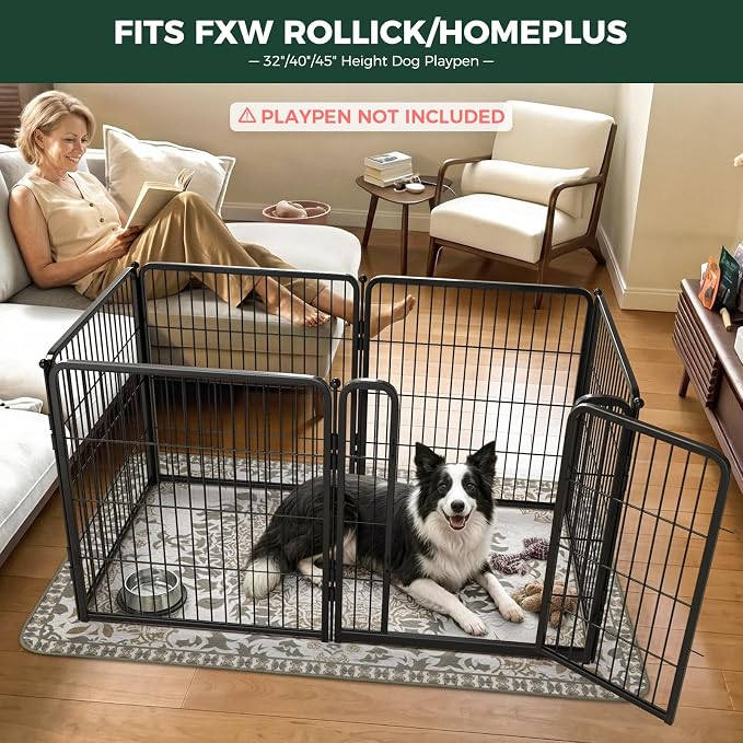 FXW Washable Pee Pads for Dogs, Super Absorbent, 43" x 71", 1 Pack | Machine washable, Non-slip backing, Fits 32"H 6-Panel FXW Rollick/Homeplus Playpens