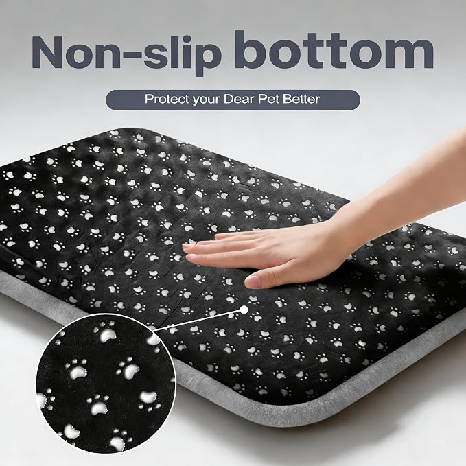 Dog Bed Mat, Reversible Dog Crate Pad with Washable Kennel Mat and Soft Foam, Pet Bed for Dogs & Cats, for Crates Carriers & Travel(Big&Small Stars Grey, 35" L*23" W*1.5" Th)
