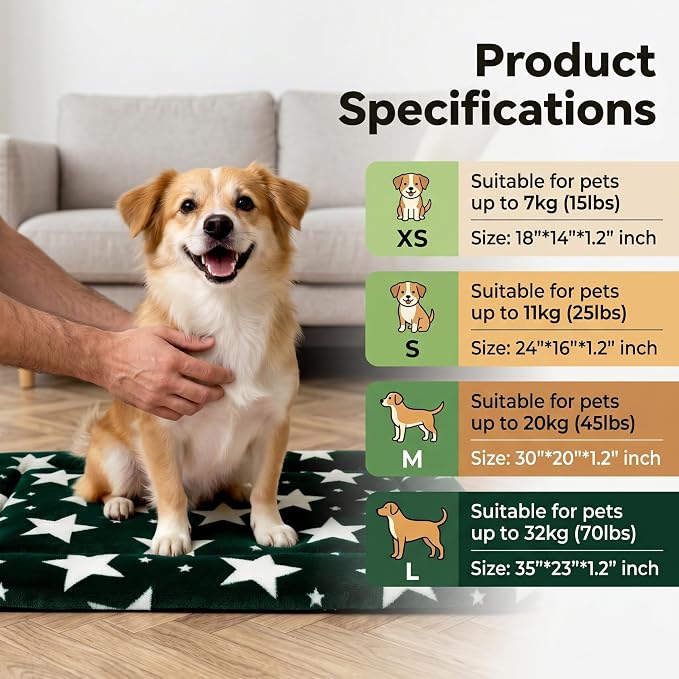 Dog Bed Mat - Soft Crate Pad for Kennel, Durable Pet Bed for Small Dogs & Cats - Comfort Support for Pet Crate, Cage, House