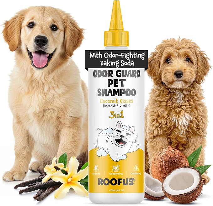 Anti Itch Dog Shampoo & Conditioner, Coconut for Dogs | Probiotic Hypoallergenic Formula - Coconut Kisses Scent - Itchy Skin Relief for Smelly Dogs - 3-in-1 Moisturizing Wash