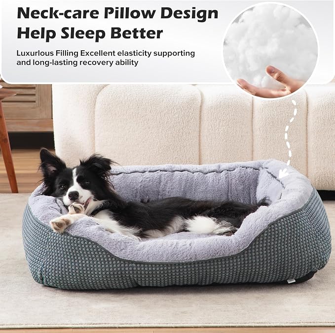 INVENHO Large Dog Beds Large Sized Dog, Washable Orthopedic Warming Soft Sleeping Durable with Anti-Slip Bottom