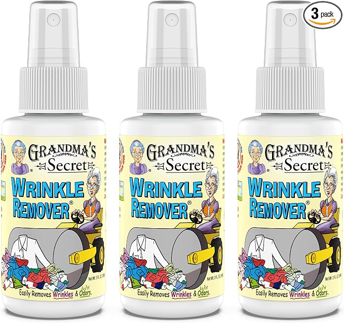 Grandma's Secret Wrinkle Remover Spray - Easily Removes Wrinkles & Odors - Wrinkle Release, Fabric Refresher Spray, Chlorine, Bleach and Toxin-Free - 3 Ounce, 3 Pack