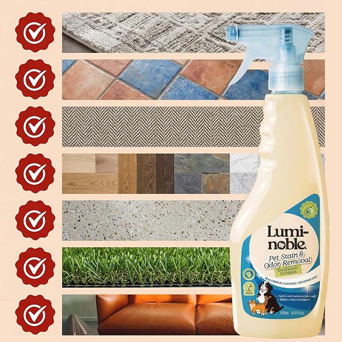 Pet Stain & Odor Remover Spray, enzyme cleaner for dog urine & poop carpet | Upholstery & Fabrics – Eliminates Cat Pee, Feces, Vomit & Tough Stains, Eco-Friendly, Vegan, Citrus Scent