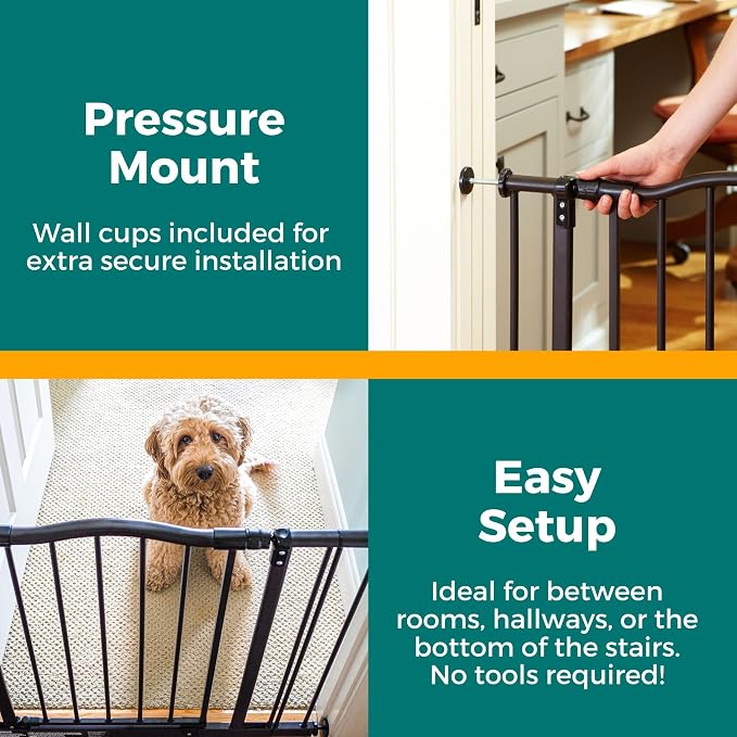 MYPET Windsor Arch Gate Extension: 13.5 Inch Pet Gate Extension; Add Up to 3 Extenders, Matte Bronze
