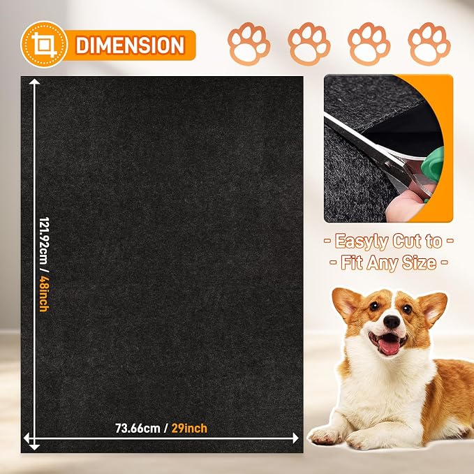 MODIGT Dog Crate Pad Liner, 29x48 Waterproof Washable Kennel Mat, Charcoal | washable and reusable, cuts easily, waterproof backing blocks leaks. Guards floors from pet urine, spills and stains