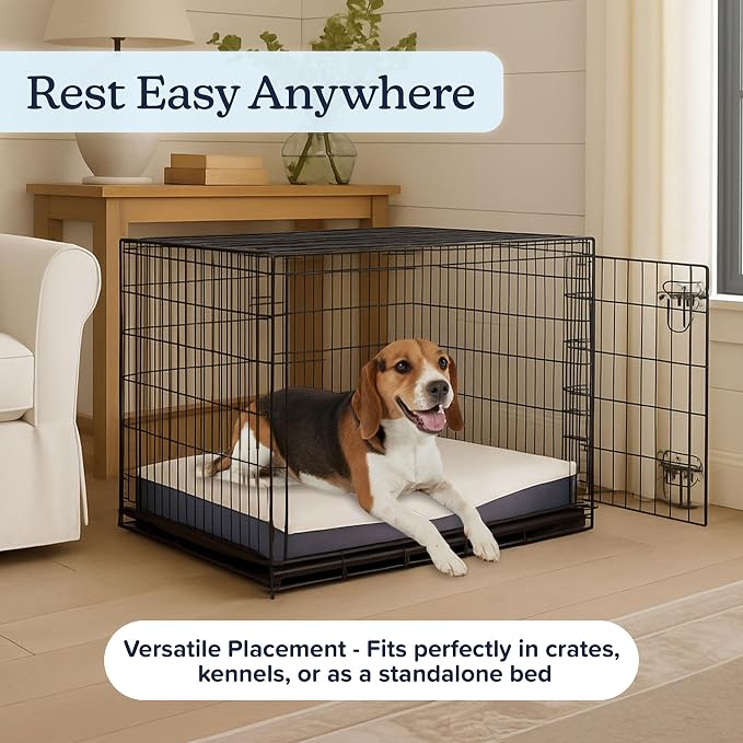 PETMAKER Orthopedic Pet Bed – 2-Layer Memory Foam Dog Bed with Removable Sherpa Cover – Comes with Additional Mattress Replacement Cover (Gray)