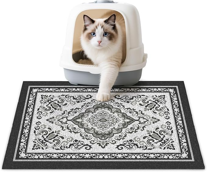 Unicorn Catcher 24"x15" Cat Litter Mat Non-Slip Washable Litter Box Mat | High-Density PVC Litter Catcher Mat Efficiently Traps Scattered Litter From Paws To Keep Floors Clean
