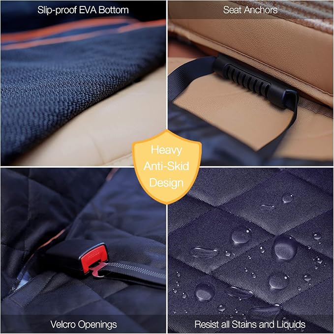 Luxury Dog Car Seat Cover for Back Seat Breathable Mesh Window Dog Hammock for Car 4-Layer Heavy Duty Waterproof Pet Seat Protector Scratch-Proof Car Seat Cover Perfect for Family Road Trips