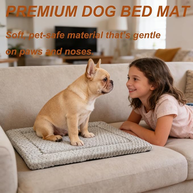 Dog Bed Mat - Durable & Cute Crate Dog Beds for Small Dogs & Cats, Comfortable Kennel Pad for Home, Crate & Travel
