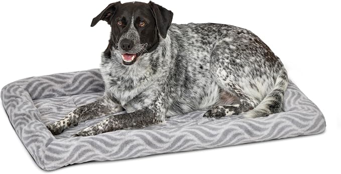 MidWest Homes for Pets QuiteTime Deluxe Wave Bolster Bed for Intermediate Dogs; Easily Machine Wash and Dry; Gray; 36"; 40236-WVGY