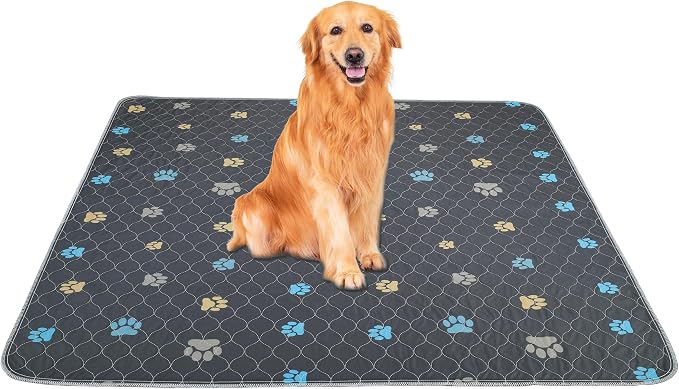Aitmexcn Washable Pee Pads for Dogs, 48"x65", 2 Pack Extra Large Reusable Dog Mats, Heavy Absorbency, Leak-Resistant Anti-Slip Puppy Potty Pads for Playpens, Whelping Boxes and Incontinence