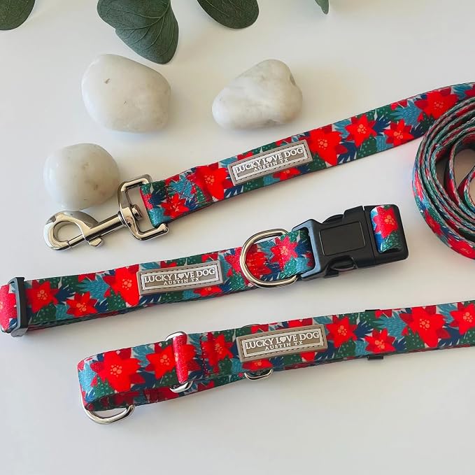 Lucky Love Dog - Adjustable Dog Collar with Easy Click Noel for Medium, Durable, & Comfortable for Male & Female Dogs, Pet Collar for Puppies & Adult Dogs - Noel, Medium