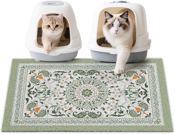Unicorn Catcher 33"x22" Cat Litter Mat Non-Slip Washable Litter Box Mat | High-Density PVC Litter Catcher Mat Efficiently Traps Scattered Litter From Paws To Keep Floors Clean