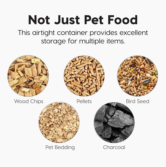IRIS USA Dog Food Storage Container, Up to 40 lbs, Smoke, Made in USA | Wheels for Mobility, Airtight Seal, BPA-Free, Best for Bird Seed, Cat food, Cat Litter, Chicken Feed, Pellets
