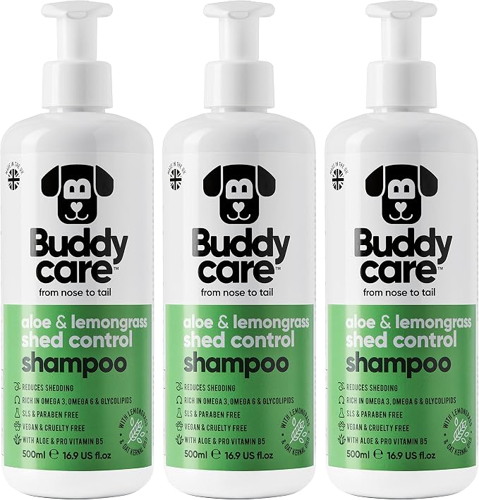 Buddycare Shed Control Dog Shampoo Aloe & Lemongrass Scented | with Aloe Vera and Pro Vitamin B5 (50.72oz)