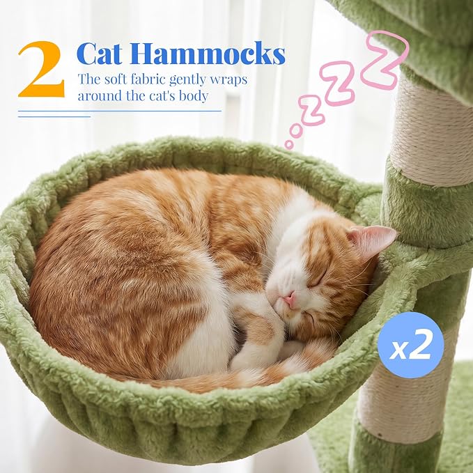 Hey-brother Cat Tree, Multi-Level Tower with 3 Condo, Hairbrush, MPJ035-MGR