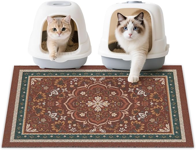 Unicorn Catcher 33"x22" Cat Litter Mat Non-Slip Washable Litter Box Mat | High-Density PVC Litter Catcher Mat Efficiently Traps Scattered Litter From Paws To Keep Floors Clean