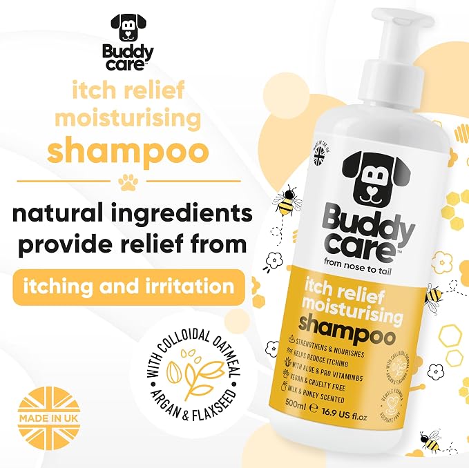 Buddycare - Dog Shampoo - Itch Relief - Milk & Honey - 500ml (16.90oz)