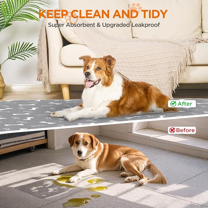 Washable Pee Pad for Dogs, 2 Pack Extra Large Puppy Pads, 54"x54" | Super Absorbent, Waterproof & Leakproof, Non-Slip Bottom, Machine Washable, For Floors, Beds, Couches, Crates, Carpets, Cars