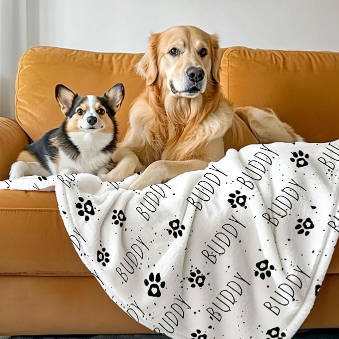 Custom Dog Blankets with Pictures, Personalized Name Blanket for Pets, Customized Pet Photo Throw,The Lightweight Blanket All-Season 40"x30"for Pet