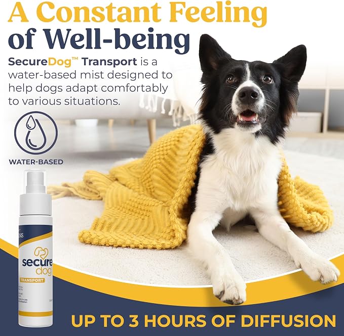 SIGNS SecureDog Transport, Water Based Calming Travel Spray, Naturally Supports Calm and Wellbeing Helping Relieve Any Feeling of Anxiety or Stress