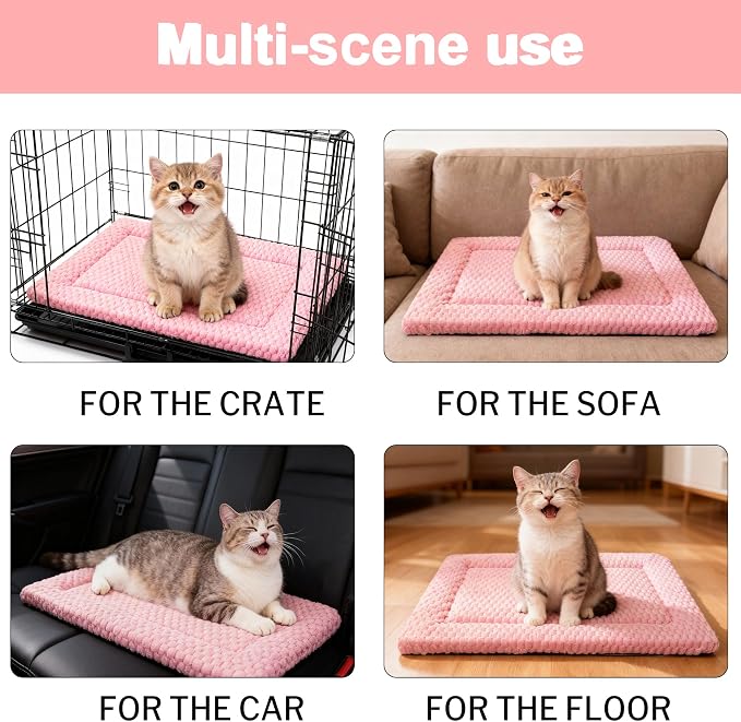 Dog Bed Mat – Soft & Comfortable Dog Kennel Pad for Crate – Durable Crate Bed & Mat for Dogs & Cats