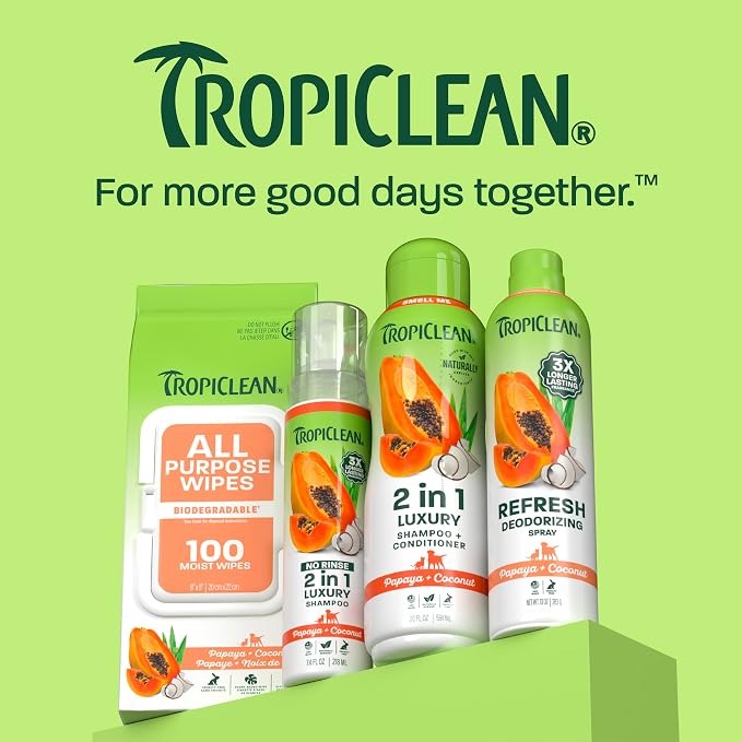 TropiClean 2in1 Dog Shampoo and Conditioner, 3X Longer Lasting Scent, 20oz