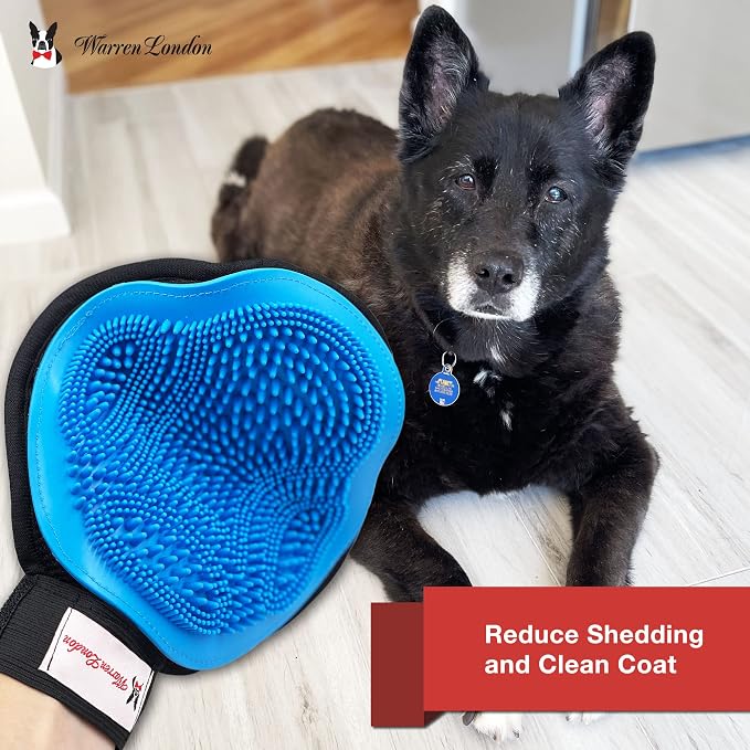 Warren London 2-in-1 Pet Grooming Glove for Dogs & Cats, Reversible Brush