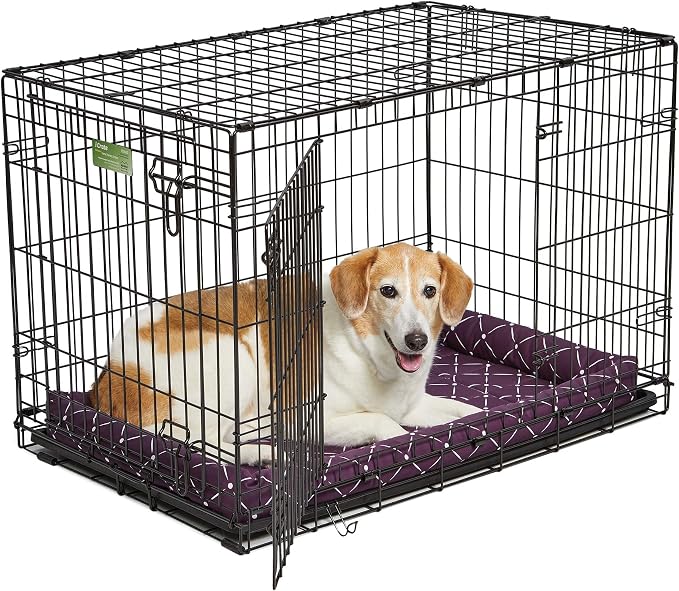 MidWest Homes for Pets 40236-PLD Quiet Time Couture Ashton Bolster Pet Bed, Large Dog/36, Plum
