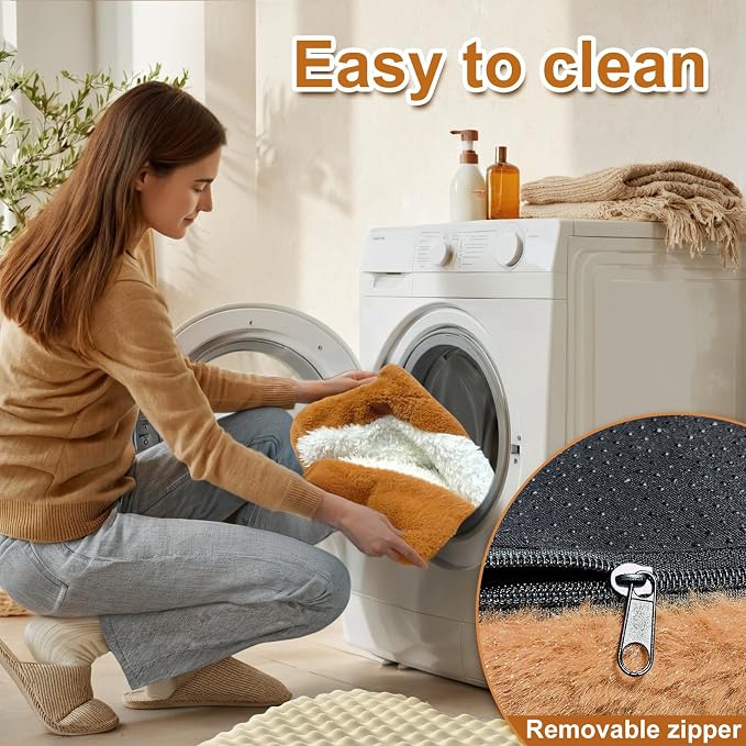 Orthopedic Dog Bed for Small Dogs, Toast Style Washable Non-Slip Pet Bed for Dogs and Cats, Puppy Kitten Washable Pet Mat Bed for Crate Home Indoor
