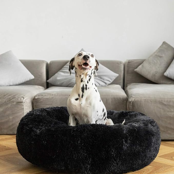HACHIKITTY Calming Donut Cuddler Dog Bed, Indoor Puppy Beds for Large Dogs, XLarge 36''