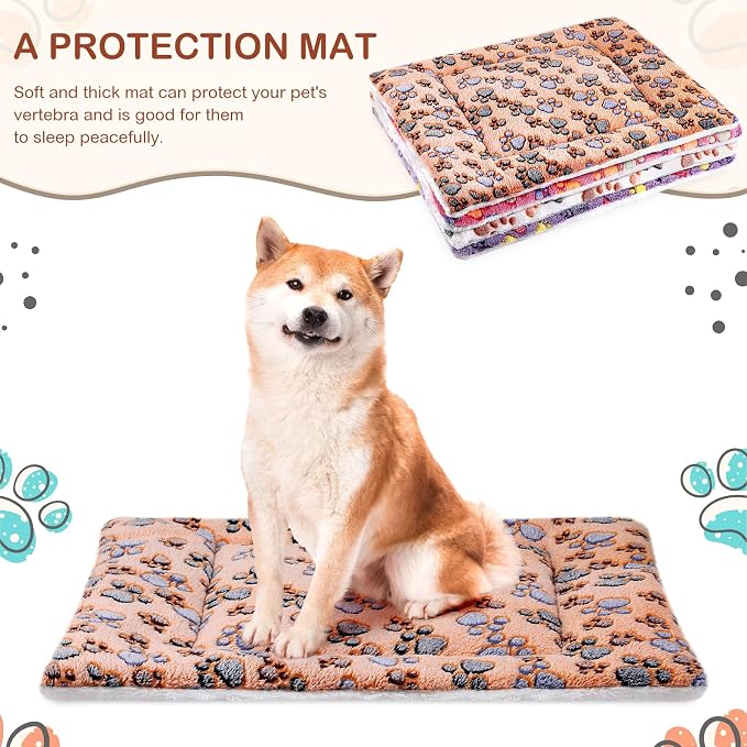 4 Pack Soft Pet Bed Mat Small Dog Crate Fleece | Tuanse Soft Pet Beds Mat Small Dog Crate Fleece,30 X 22 Inches,Vivid Color
