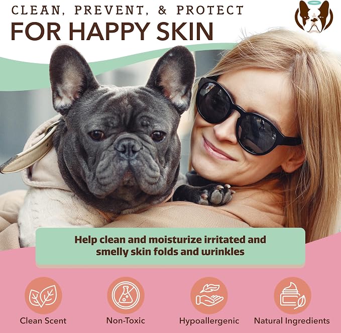 Natural Dog Company XL Dog Wipes for Paws and Butt - Hypoallergenic, Biodegradable, Fragrance Free - Large 7×8 inch Grooming Wipes for Dogs Face and Body - Sensitive Skin Pet Wipes - 50 Count