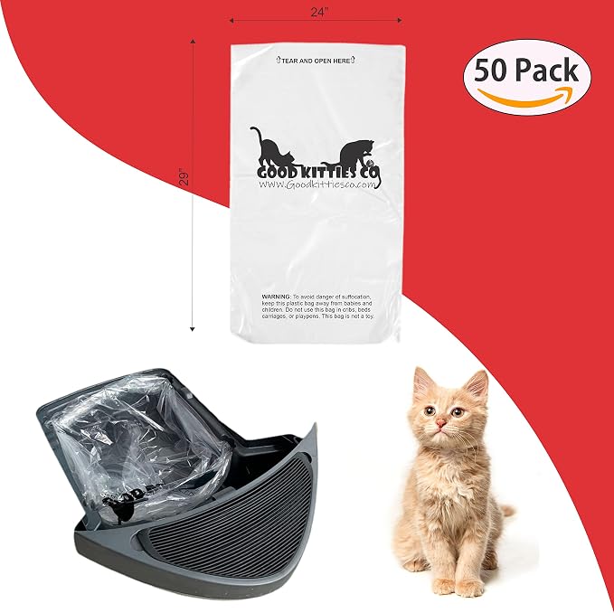 Good kitty CO Waste drawer liners compatible with Litter-Robot and SCOOPER YOUNG & SCOOPER LUXURY PRO (50 Count)