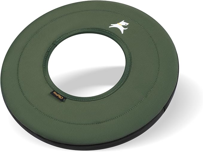 OllyDog Super Flyer Dog Flying Disc – Floating Fetch Toy for Water Play, Soft Eco-Friendly Recycled Fabric, Gentle on Teeth, 11" for Medium & Large Dogs (Winter Moss, 11")