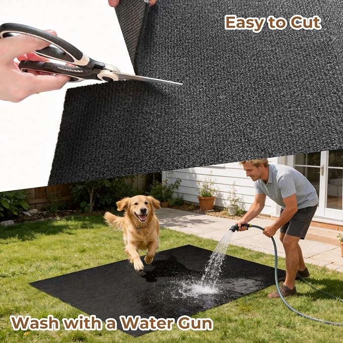 Dog Crate Mat, 32 in X 50 in Dog Playpen Mat Kennel Mat | Waterproof Non-Slip Reusable Washable Floor Protector Extra Large cages Puppy Pee Pad for Under Dogs Crate Black