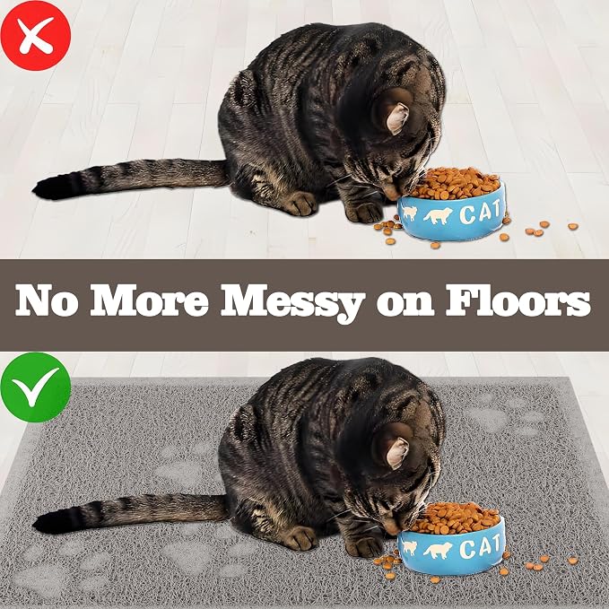 Darkyazi Cat Litter Box Mat for Floor Litter Trapping Mat Non-Slip Backing, Scatter Control, Easy Clean, Water Resistant, Soft on Paws (15.75" x 11.75",Gray Sand)