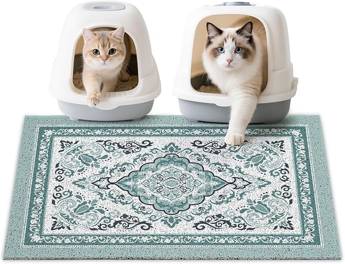 Unicorn Catcher 33"x22" Cat Litter Mat Non-Slip Washable Litter Box Mat | High-Density PVC Litter Catcher Mat Efficiently Traps Scattered Litter From Paws To Keep Floors Clean